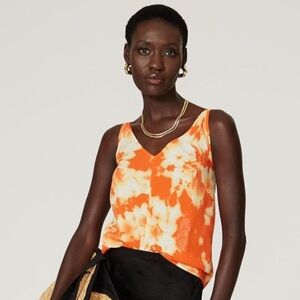 Thakoon Orange and White Tie-Dye Camisole
